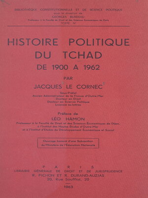 cover image of Histoire politique du Tchad, de 1900 à 1962